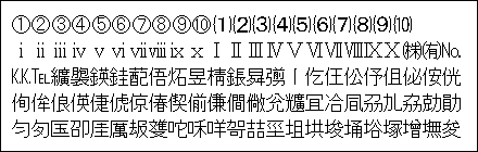 機種依存文字一覧